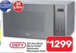 Pick n Pay Hypermarket DEFY 30 Litre Silver Mirror Finish Electronic Microwave Oven offer