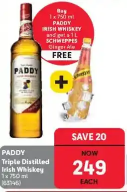Makro’s liquor PADDY Triple Distilled Irish Whiskey offer