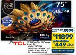Pick n Pay Hypermarket TCL 75" QLED Google Smart TV offer