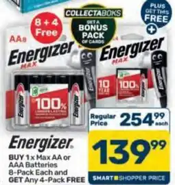 Pick n Pay Hypermarket Energizer Max AA or AAA Batteries offer