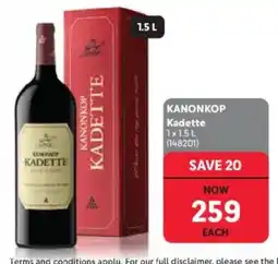 Makro’s liquor Kanonkop Kadette offer