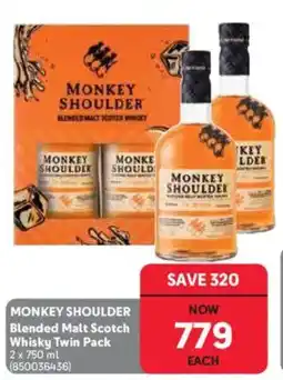 Makro’s liquor Monkey Shoulder Blended Malt Scotch Whisky Twin Pack offer