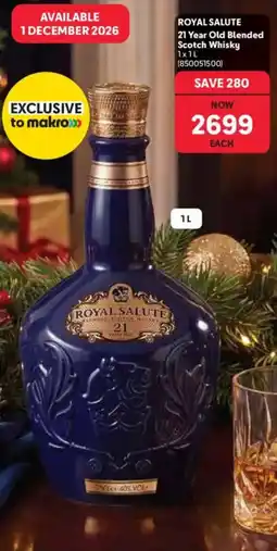 Makro’s liquor Royal Salute 21 Year Old Blended Scotch Whisky offer