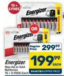Pick n Pay Hypermarket Energizer Max AA or AAA Batteries offer