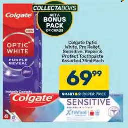 Pick n Pay Colgate Optic White, Pro Relief, Sensitive, Repair & Protect Toothpaste Assorted offer