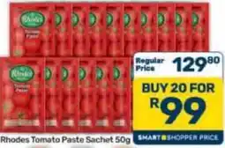 Pick n Pay Hypermarket Rhodes Tomato Paste Sachet offer