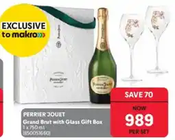 Makro’s liquor Perrier Jouet Grand Brut with Glass Gift Box offer