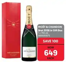 Makro’s liquor MOËT & CHANDON Brut 2026 in Gift Box offer