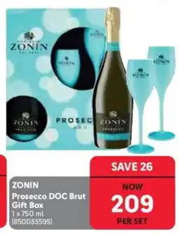 Makro’s liquor ZONIN Prosecco DOC Brut Gift Box offer