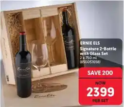 Makro’s liquor ERNIE ELS Signature 2-Bottle with Glass Set offer