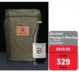 Makro’s liquor BELLEVUE Pinotage in Wine Bag offer