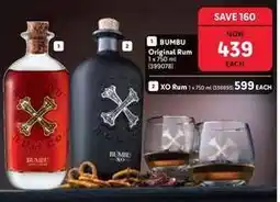 Makro Bumbu original rum 1 x 750 ml (399078) and xo rum 1 x 750 ml offer
