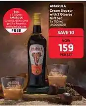 Makro Amarula - cream liqueur with 2 glasses gift set 1 x 750 ml (850051676) offer