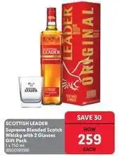 Makro Scottish leader - supreme blended scotch whisky with 2 glasses offer