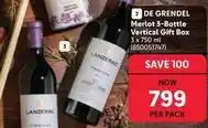 Makro De grendel - merlot 3-bottle vertical gift box (850051747) offer