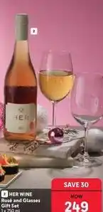 Makro Her wine rosé and glasses gift set offer