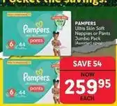 Makro Pampers - ultra skin soft nappies or pants jumbo pack offer