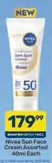 Pick n Pay Nivea - sun face cream assorted offer