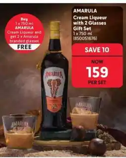 Makro AMARULA Cream Liqueur with 2 Glasses Gift Set offer
