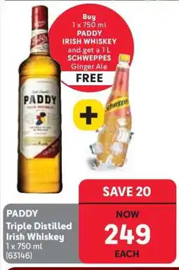 Makro Paddy Triple Distilled Irish Whiskey offer