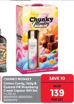 Makro CHUNKY MONKEY Cotton Candy, Jelly & Custard OR Strawberry Cream Liqueur Gift Set offer