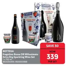 Makro BOTTEGA Fragolino Rossa OR Millesimato Extra Dry Sparkling Wine Set offer