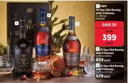 Makro KWV 10 Year Old Brandy with 2 Glasses offer
