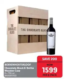 Makro BOEKENHOUTSKLOOF Chocolate Block 6-Bottle Wooden Case offer