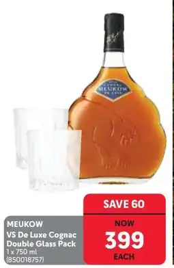Makro MEUKOW VS De Luxe Cognac Double Glass Pack offer