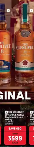 Makro THE GLENLIVET 21 Year Old Archive Single Malt Scotch Whisky offer