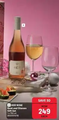 Makro HER WINE Rosé and Glasses Gift Set offer