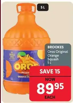 Makro BROOKES Oros Original Orange Squash 5L offer
