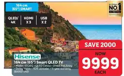Makro Hisense 164 cm (65”) Smart QLED TV offer