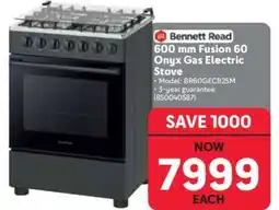 Makro Bennett Read 600 mm Fusion 60 Onyx Gas Electric Stove offer