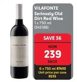 Makro Vilafonté Seriously Old Dirt Red Wine offer