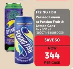 Makro FLYING FISH Pressed Lemon or Passion Fruit & Lemon Cans offer