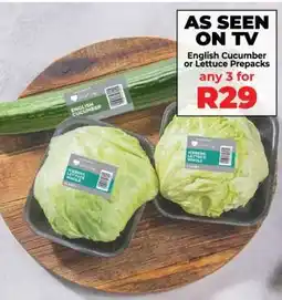 Food Lover's Market English Cucumber or Lettuce Prepacks offer