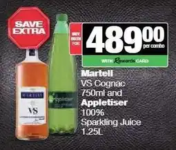 Spar Tops Martell VS Cognac and Appletiser offer