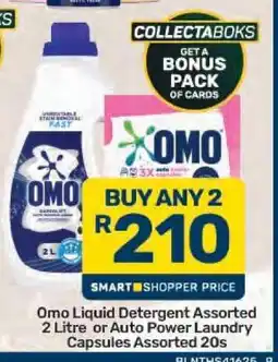 Pick n Pay Omo Liquid Detergent Assorted 2 Litre or Auto Power Laundry Capsules Assorted 20s offer