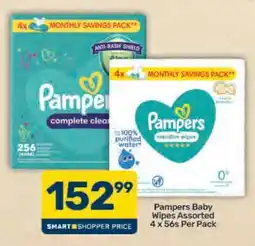 Pick n Pay Pampers Baby Wipes Assorted 4 x 56s Per Pack offer
