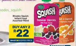 Pick n Pay Rhodes Squish Infant Food Assorted 110ml offer