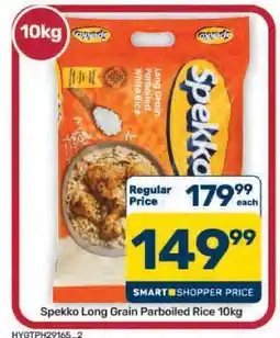 Pick n Pay Hypermarket Spekko Long Grain Parboiled Rice 10kg offer