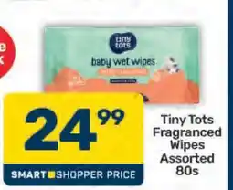 Pick n Pay Tiny Tots Fragranced Wipes Assorted 80s offer