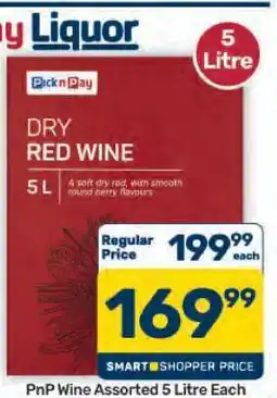 Pick n Pay Hypermarket PnP Wine Assorted 5 Litre Each offer