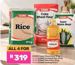 Game ECONO Super Maize Meal, Parboiled Rice, Cake Flour, Cooking Oil offer