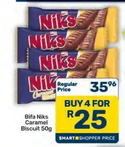 Pick n Pay Hypermarket Bifa Niks Caramel Biscuit 50g offer