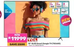 Game TCL 75 QLED Smart Google TV (75C655) offer