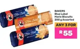Game Bakers Blue Label Marie Biscuits 200 g Assorted offer