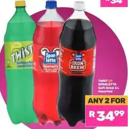 Game Twist or Sparletta Soft Drink 2L Assorted offer