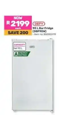 Game DEFY 90 L Bar Fridge (DBF90W) offer